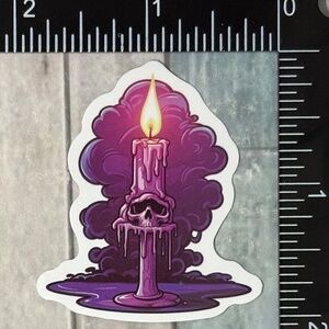 🌀10/$10🌀 Moonlit Purple Gothic Skull Reusable Waterproof Vinyl Sticker Decal